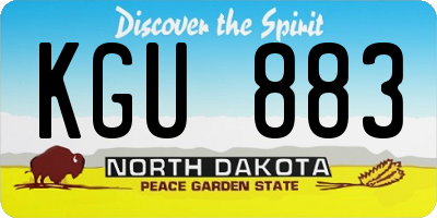 ND license plate KGU883