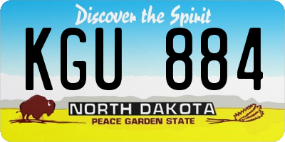 ND license plate KGU884