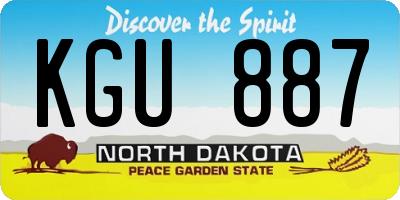 ND license plate KGU887