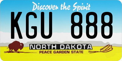 ND license plate KGU888
