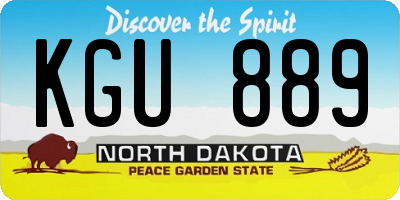 ND license plate KGU889