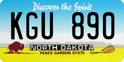 ND license plate KGU890