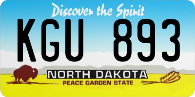 ND license plate KGU893