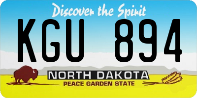 ND license plate KGU894