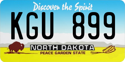 ND license plate KGU899