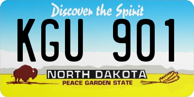 ND license plate KGU901