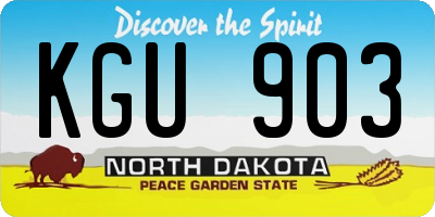 ND license plate KGU903