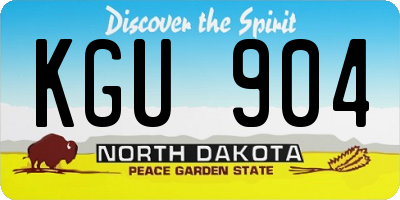 ND license plate KGU904