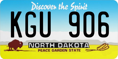 ND license plate KGU906