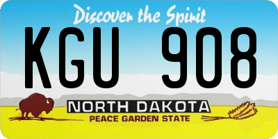 ND license plate KGU908