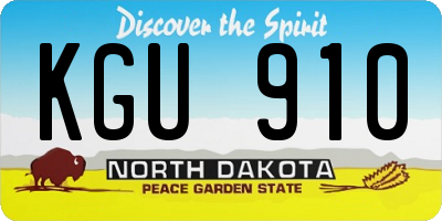 ND license plate KGU910
