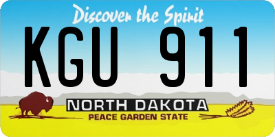 ND license plate KGU911
