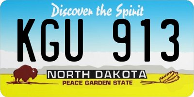 ND license plate KGU913
