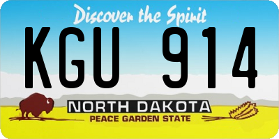 ND license plate KGU914
