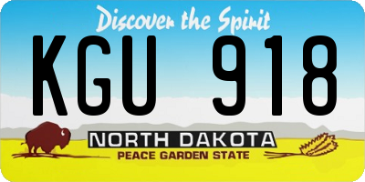 ND license plate KGU918