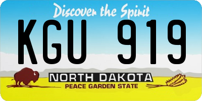 ND license plate KGU919