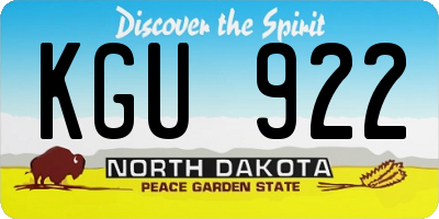 ND license plate KGU922