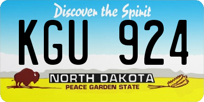 ND license plate KGU924