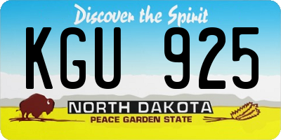 ND license plate KGU925