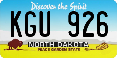 ND license plate KGU926