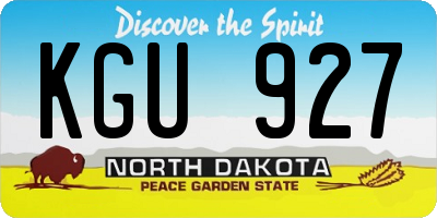 ND license plate KGU927