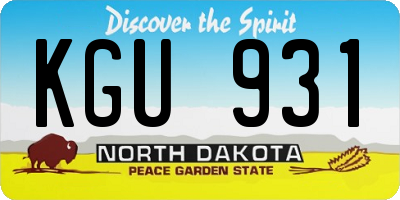 ND license plate KGU931
