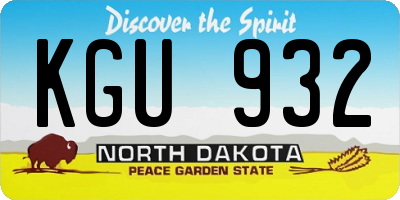 ND license plate KGU932