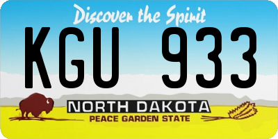 ND license plate KGU933