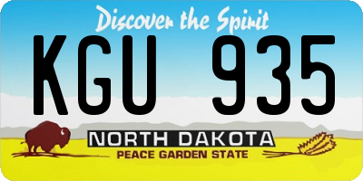 ND license plate KGU935