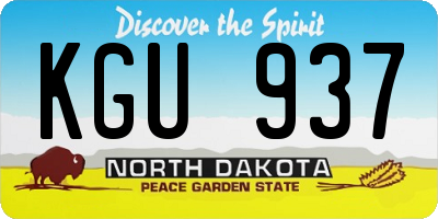 ND license plate KGU937