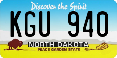 ND license plate KGU940