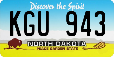 ND license plate KGU943