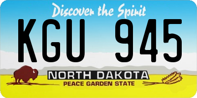 ND license plate KGU945