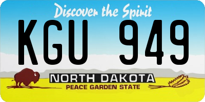 ND license plate KGU949