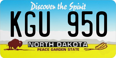 ND license plate KGU950