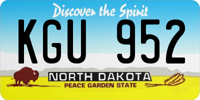 ND license plate KGU952
