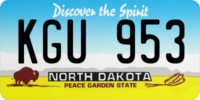 ND license plate KGU953