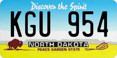 ND license plate KGU954