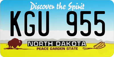 ND license plate KGU955