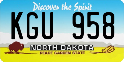 ND license plate KGU958