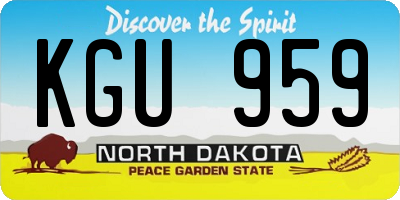 ND license plate KGU959