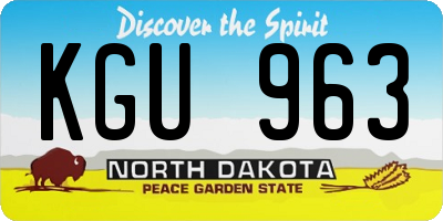 ND license plate KGU963