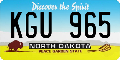 ND license plate KGU965