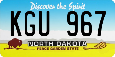 ND license plate KGU967