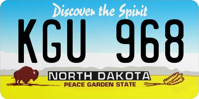 ND license plate KGU968