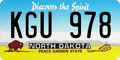 ND license plate KGU978
