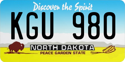ND license plate KGU980