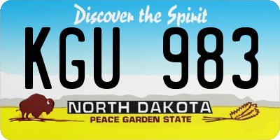 ND license plate KGU983