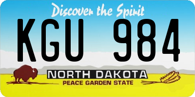 ND license plate KGU984