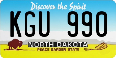 ND license plate KGU990